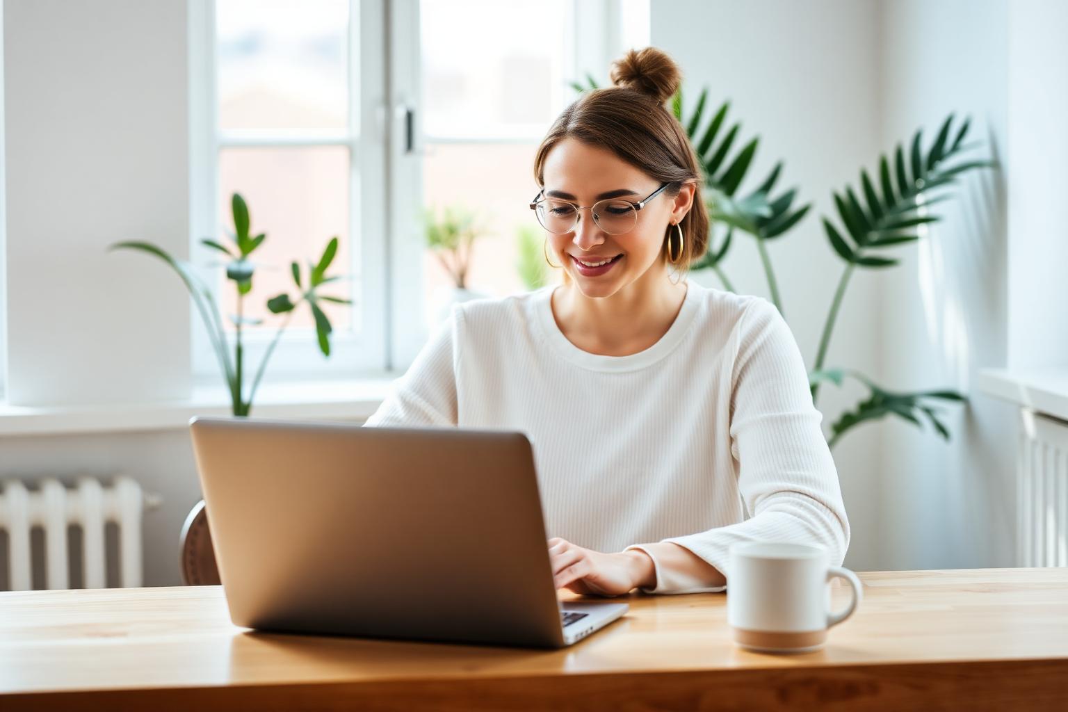 Ondernemer werkt achter laptop — website zonder opstartkosten, vaste maandprijs